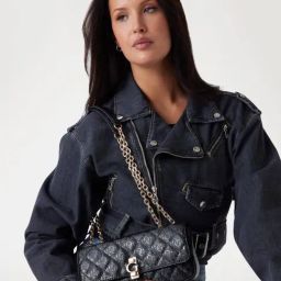 Guess Black Quilted Bessey Convertible Crossbody Bag-27