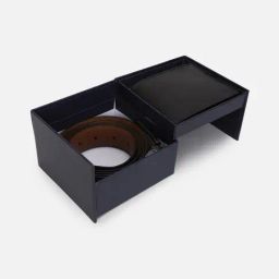 Peter England Black Leather Textured Reversible Belt with Wallet Set-6