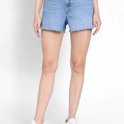American Eagle Women's Blue Strigid Super High-Waisted Relaxed Denim Short-picture-22