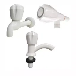 GENERIC Bathroom Faucet Set Plastic Chrome Finish White, FG2366-image-97
