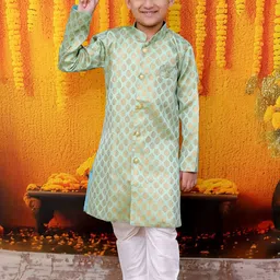 BownBee Boys Self Design Sherwani Set-18