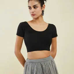 Soch Women Cotton Saree Blouse-35