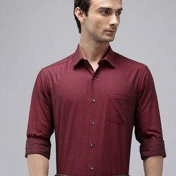 Arrow Manhattan Slim Fit Geometric Self Design Pure Cotton Formal Shirt-picture-18