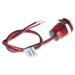 RS PRO Red Panel Mount Indicator 12V DC, Mounting Hole Size 14 mm, Termination Type Lead Wires, IP Rating IP67, Model No 1116568 image 3