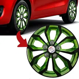 Auto Pearl GRrev56 R14 35.56 cm (14 Inch) PPress Type Wheel Hubcap with Retention Ring Glossy Black Green Wheel Cover for Maruti WagonR (Set of 4)-image-39