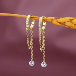 Carlton London 18kt Gold-Plated CZ Circular Hoop Earrings-image-32