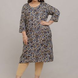 Fashion Zest Women Plus Size Printed Straight Kurta-image-99