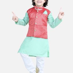 BownBee Boys Regular Pure Cotton Kurta with Pyjamas-picture-11