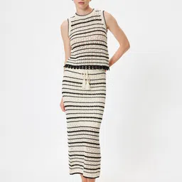 Koton Striped Pencil Maxi Skirt-image-93