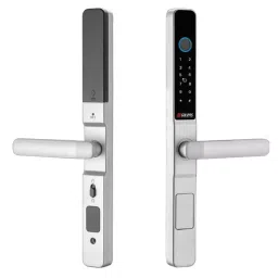 GOLENS Luxury Sliding Digital Door Lock with Long Handle Biometric Silver, X53 image 3