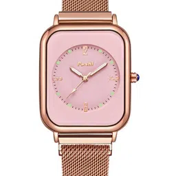 Poshi Women Square Dial Stainless Steel Strap Watch with Adjustable Clasp-image-17