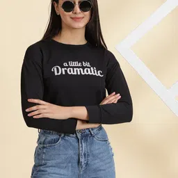 SHOWOFF Typography Print Crop Top-image-50