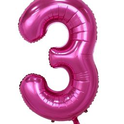 Shopperskart 3 Number Foil Balloon Pink - Height 40.64 cm-12