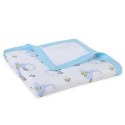 My Milestones Muslin Blanket 2 Layered (Size 43x43 Inches) Elephant Print - White-image-75