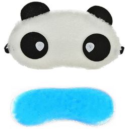 Jenna White Heart Panda Face Sleeping Eye Mask With Cooling Gel - White-picture-24