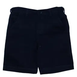 Kiddopanti Button Down Solid Shorts  - Dark Navy Blue-picture-5