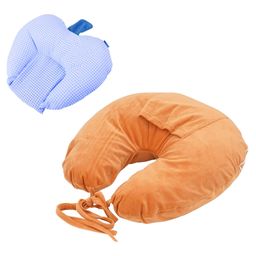 VOIDROP Combo Pack of 2 Specially Designed to Provide Comfort and Support to Your Baby Head and Neck while Sleeping Apple Rai Pillow and Breast Feeding Pillow Easy to Clean and Wash (BROWN & BLUE)-17