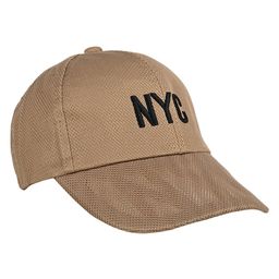 Kid-O-World Cotton NYC Text Designed Mesh Detailed Cap - Beige-image-78