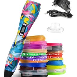 Magicwand 3D Printing Pen with LCD Display 10 Metre Each 5 Filaments EXTRA & 3 Metre Each 3 Filaments with ADAPTOR (Pack of 1)-7