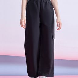 StyloBug Cotton Solid Cargo Pants - Black-picture-35