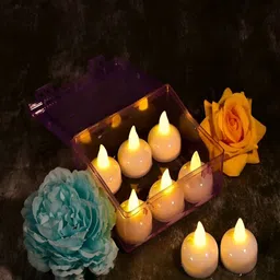 DeoDap White 8 Pieces Tea Light Candle-31