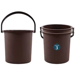 Aura Brown 3 pieces Plastic Bathroom Accessories-image-1