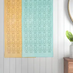 Myntra Elegant Homes Yellow & Blue 2 Printed Cotton 300 GSM Bath Towel-image-73
