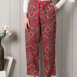 Style Shoes Pack Of 2 Ethnic Motifs Printed Mid-Rise Lounge Pants-image-9