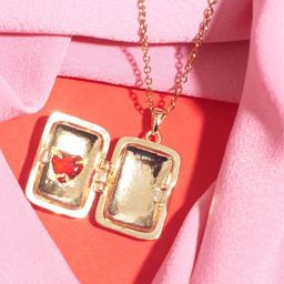 SALTY Sunburst Red Heart Pendant With Neck Chain For Women & Girls-image-41