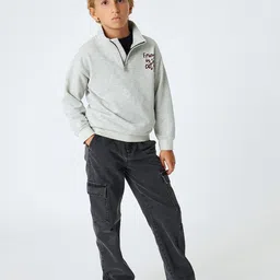 Koton Boys Mock Collar Long Sleeves Pullover Sweatshirt-picture-6