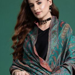 Sangria Paisley Woven Design Stole-image-6