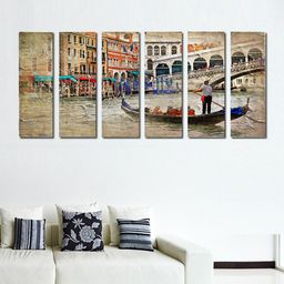 999Store Multicoloured Set of 6 Boat Wall Art-4