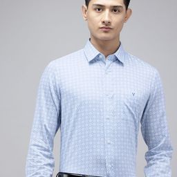 Van Heusen Pure Cotton Slim Fit Ethnic Motifs Printed Formal Shirt-picture-18