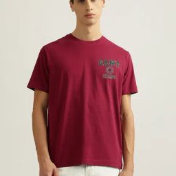 Gant Red Cotton Regular fit Solid T-Shirts-image-47