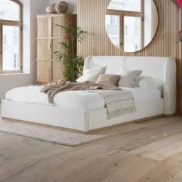 Casagold Eden Natural Wood Boucle without Hydraulic Storage King Bed-23