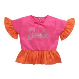 Tiny Girl Orange Barbie Printed Top-image-89