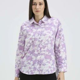 Pepe Jeans Purple Cotton Comfort Fit Floral Print Shirt-image-8
