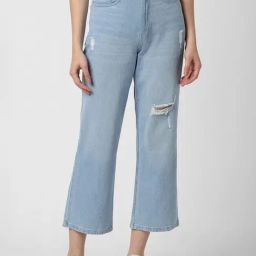 Van Heusen Blue Cotton Distressed Mid Rise Jeans-image-24