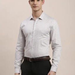 Turtle Grey Cotton Slim Fit Printed Shirt-picture-8