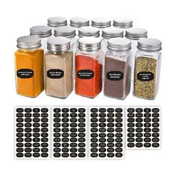CVANU 150 Pieces Black Printed Self Adhesive Spice Wall Sticker-picture-4