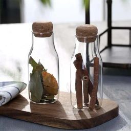 Femora Transparent Borosilicate Glass Containers with Cork Lid (200 ml) - Set of 2-image-18