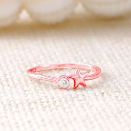 GIVA 92.5 Sterling Silver Rose Gold Starry Dusk Adjustable Ring for Womens and Girls-picture-17