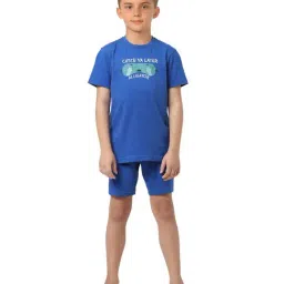 Jack & Jones Junior Blue Printed T-Shirt with Shorts-image-38