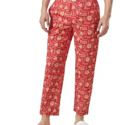 The Souled Store Red Regular Fit Printed Pyjamas-image-73