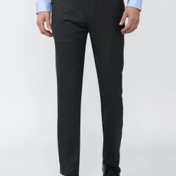 Van Heusen Black Slim Fit Checks Trousers-image-34
