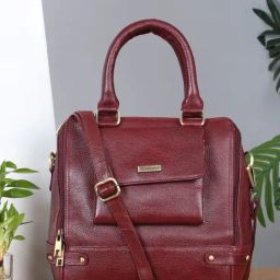 Teakwood Leathers Red Leather Structured Handheld Bag-2