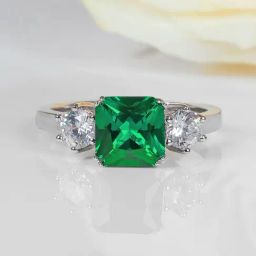 Ornate Jewels 925 Silver 2 Carat Green Emerald Meghan Markle Ring-image-81