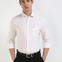 Tommy Hilfiger White Cotton Regular Fit Shirt-picture-34