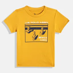 U.S. Polo Assn. Kids Boys Brand Logo Printed Pure Cotton T-shirt-image-99
