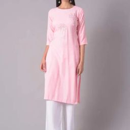 Dollar Missy Pink Embellished Straight Kurta-image-37